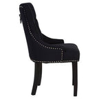 Kensington Townhouse Black Linen Studded Dining Chair - Joe’s Haven