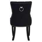 Kensington Townhouse Black Linen Studded Dining Chair - Joe’s Haven