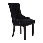 Kensington Townhouse Black Linen Studded Dining Chair - Joe’s Haven