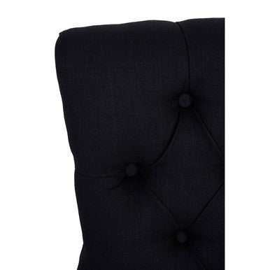 Kensington Townhouse Black Linen Studded Dining Chair - Joe’s Haven