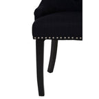 Kensington Townhouse Black Linen Studded Dining Chair - Joe’s Haven