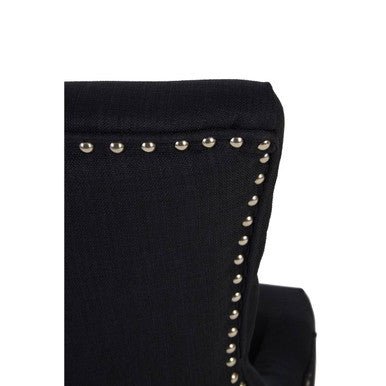Kensington Townhouse Black Linen Studded Dining Chair - Joe’s Haven
