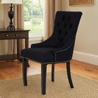 Kensington Townhouse Black Linen Studded Dining Chair - Joe’s Haven