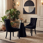 Kensington Townhouse Black Linen Studded Dining Chair - Joe’s Haven