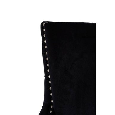 Kensington Townhouse Black Velvet Studded Dining Chair - Joe’s Haven
