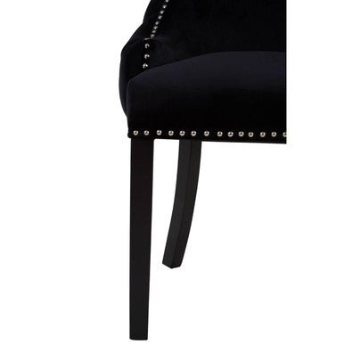 Kensington Townhouse Black Velvet Studded Dining Chair - Joe’s Haven