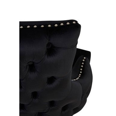 Kensington Townhouse Black Velvet Studded Dining Chair - Joe’s Haven