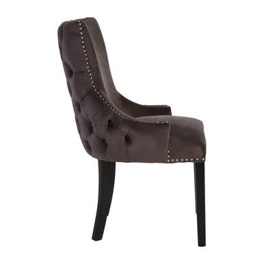 Kensington Townhouse Grey Velvet Button Tufted Dining Chair - Joe’s Haven