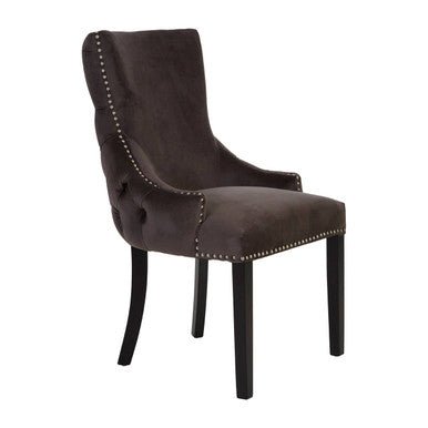 Kensington Townhouse Grey Velvet Button Tufted Dining Chair - Joe’s Haven