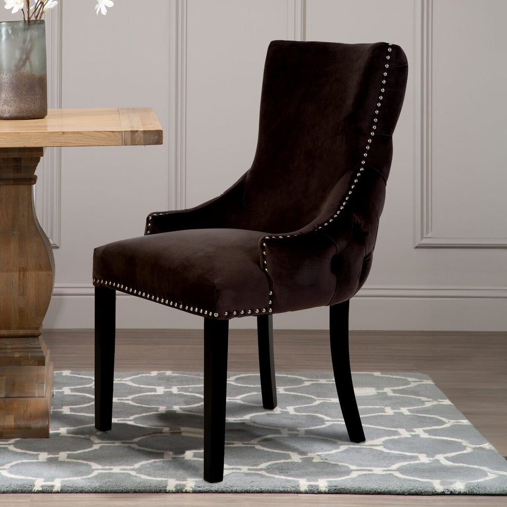 Kensington Townhouse Grey Velvet Button Tufted Dining Chair - Joe’s Haven