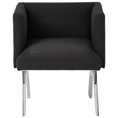 Piermount Black Dining Chair with Silver Legs - Joe’s Haven