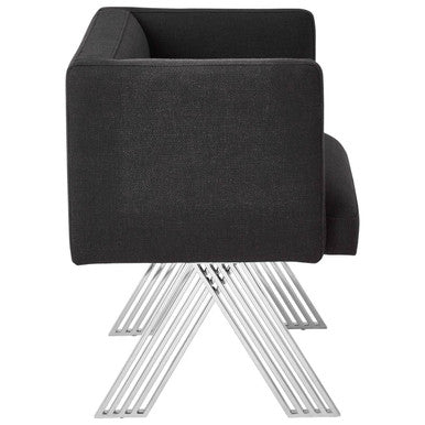 Piermount Black Dining Chair with Silver Legs - Joe’s Haven