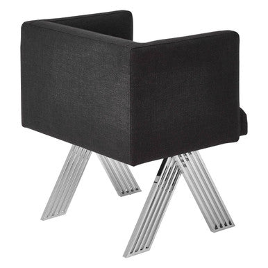 Piermount Black Dining Chair with Silver Legs - Joe’s Haven