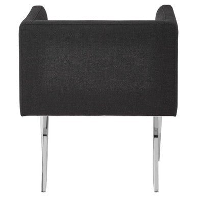 Piermount Black Dining Chair with Silver Legs - Joe’s Haven