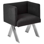 Piermount Black Dining Chair with Silver Legs - Joe’s Haven