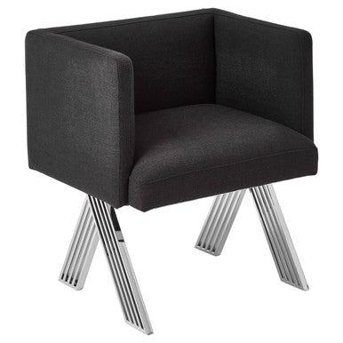 Piermount Black Dining Chair with Silver Legs - Joe’s Haven
