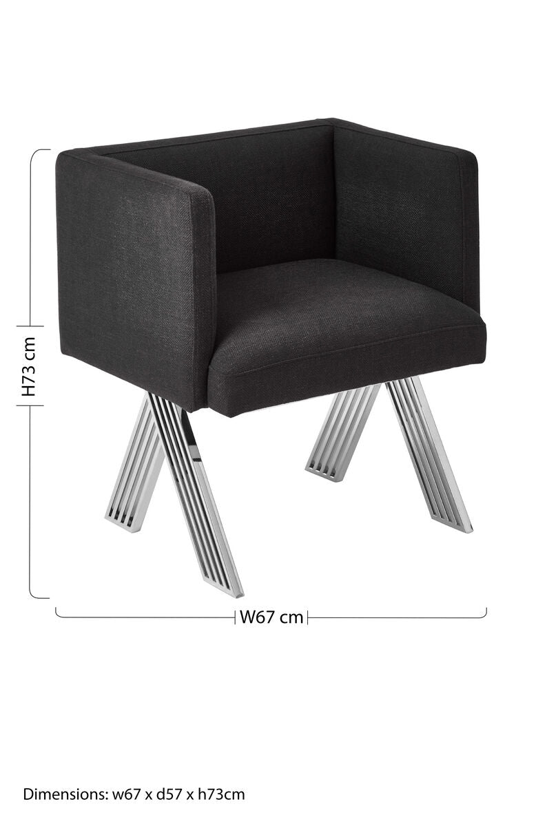 Piermount Black Dining Chair with Silver Legs - Joe’s Haven