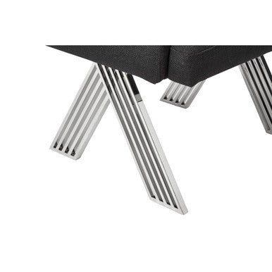Piermount Black Dining Chair with Silver Legs - Joe’s Haven