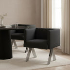 Piermount Black Dining Chair with Silver Legs - Joe’s Haven