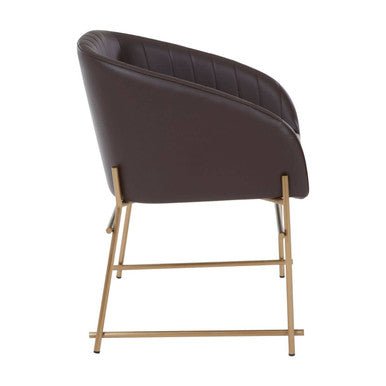 Delta Brown Faux Leather Dining Chair - Joe’s Haven