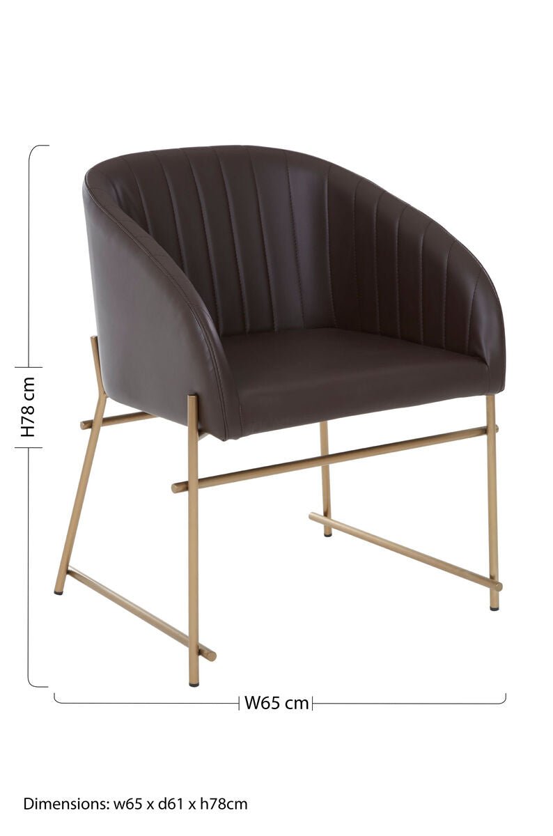 Delta Brown Faux Leather Dining Chair - Joe’s Haven