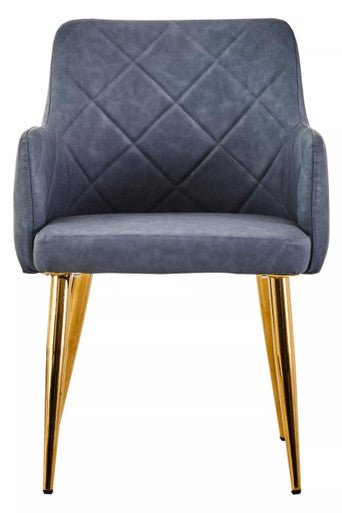 Tamzin Dark Grey Leaather Effect Angular Dining Chair - Joe’s Haven
