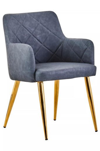 Tamzin Dark Grey Leaather Effect Angular Dining Chair - Joe’s Haven