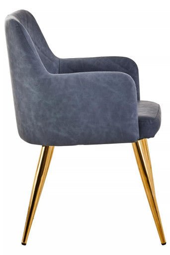Tamzin Dark Grey Leaather Effect Angular Dining Chair - Joe’s Haven