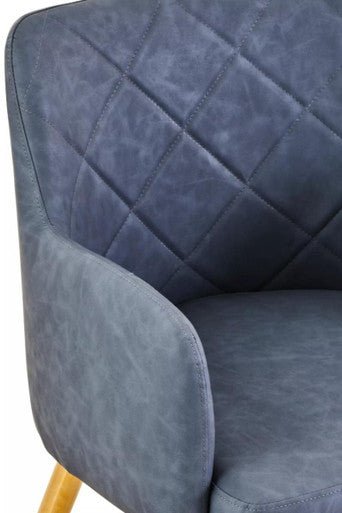 Tamzin Dark Grey Leaather Effect Angular Dining Chair - Joe’s Haven