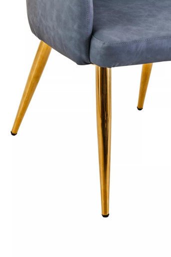Tamzin Dark Grey Leaather Effect Angular Dining Chair - Joe’s Haven