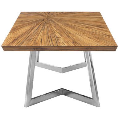 Natural Textured Bamboo Top Coffee Table with Silver Stainless Steel Frame, Gabar - Joe’s Haven