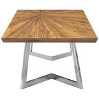 Natural Textured Bamboo Top Coffee Table with Silver Stainless Steel Frame, Gabar - Joe’s Haven