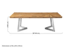 Natural Textured Bamboo Top Coffee Table with Silver Stainless Steel Frame, Gabar - Joe’s Haven