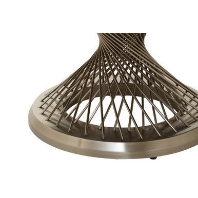 Black Tempered Glass Top Coffee Table with Silver Base, Anzio - Joe’s Haven