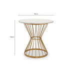 Hourglass Dining Table with White Marble Top and Gold Base, Anzio - Joe’s Haven