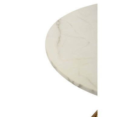 Hourglass Dining Table with White Marble Top and Gold Base, Anzio - Joe’s Haven