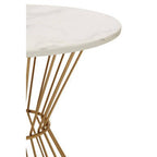 Hourglass Dining Table with White Marble Top and Gold Base, Anzio - Joe’s Haven