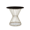 Anzio Hourglass Dining Table with Black Marble and Silver Base - Joe’s Haven
