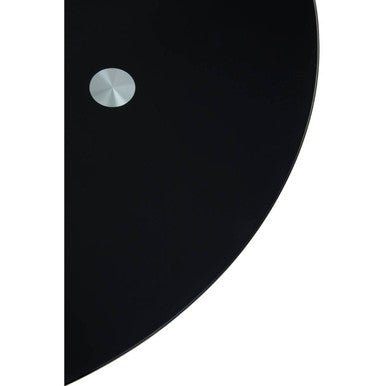 Black Glass Top and Gold Hourglass Base Dining Table, Anzio - Joe’s Haven