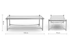 Silver Finish Base Coffee Table with Clear Glass Top, Ackley - Joe’s Haven