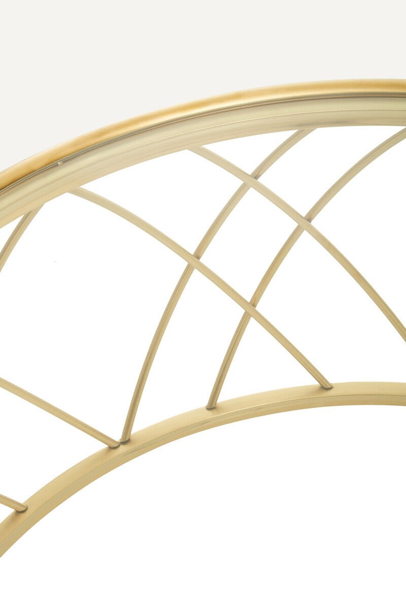 Gold Base Round Coffee Table with Clear Glass Top, Ackley - Joe’s Haven