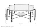 Silver and Black Metal Coffee Table with Clear Tempered Glass Top, Allessi - Joe’s Haven