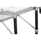 Silver and Black Metal Coffee Table with Clear Tempered Glass Top, Allessi - Joe’s Haven