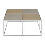 Brushed Gold and Silver Square Coffee Table, Oria