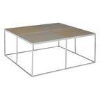 Brushed Gold and Silver Square Coffee Table, Oria