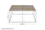 Brushed Gold and Silver Square Coffee Table, Oria