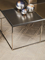 Brushed Gold and Silver Square Coffee Table, Oria