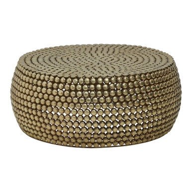 Templar Gold Finish Beaded Coffee Table - Joe’s Haven