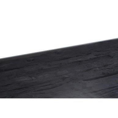 Black Wood and Clear Glass Top Coffee Table with Silver U - Shaped Metal Legs, Kerala - Joe’s Haven