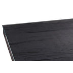 Black Wood and Clear Glass Top Coffee Table with Silver U - Shaped Metal Legs, Kerala - Joe’s Haven